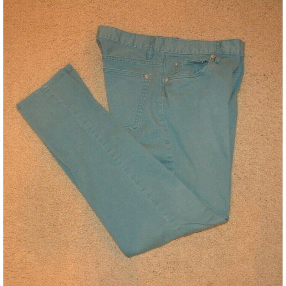 H&M  Skinny Slim Men STRETCH Jeans Teal Green Spring Aquamarine Size 30 NWOT